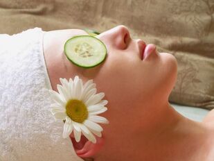 As an emergency aid to the skin around the eyes, circles of cucumber act